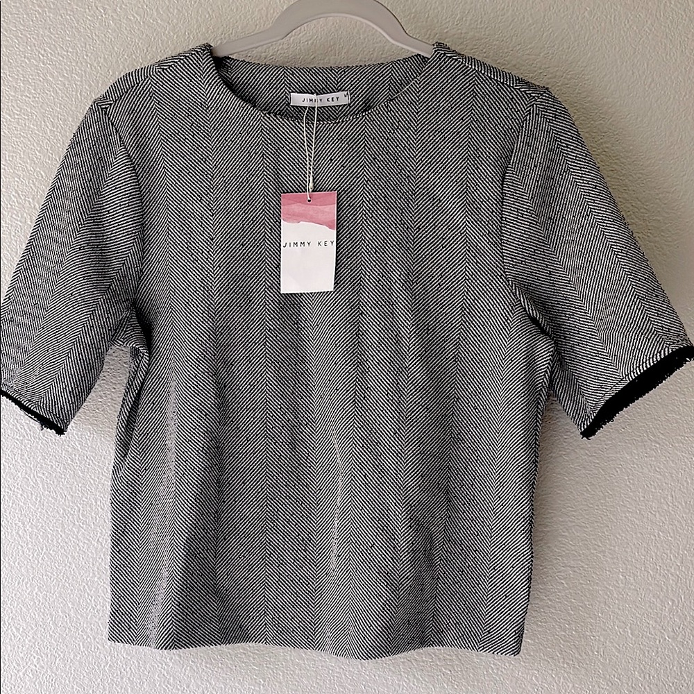 Herringbone Short Sleeve Top